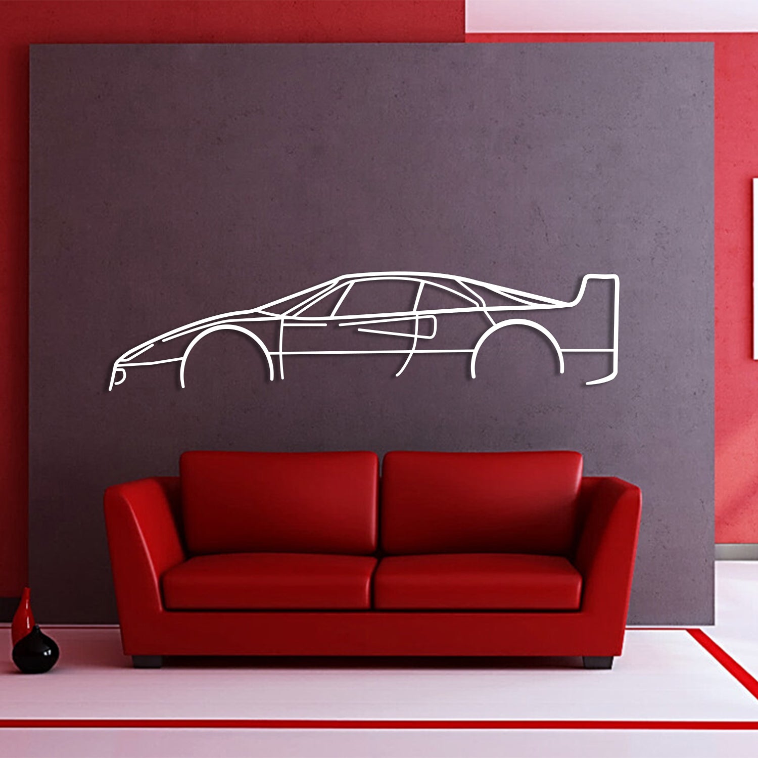 F40 Classic Metal Silhouette Wall Art