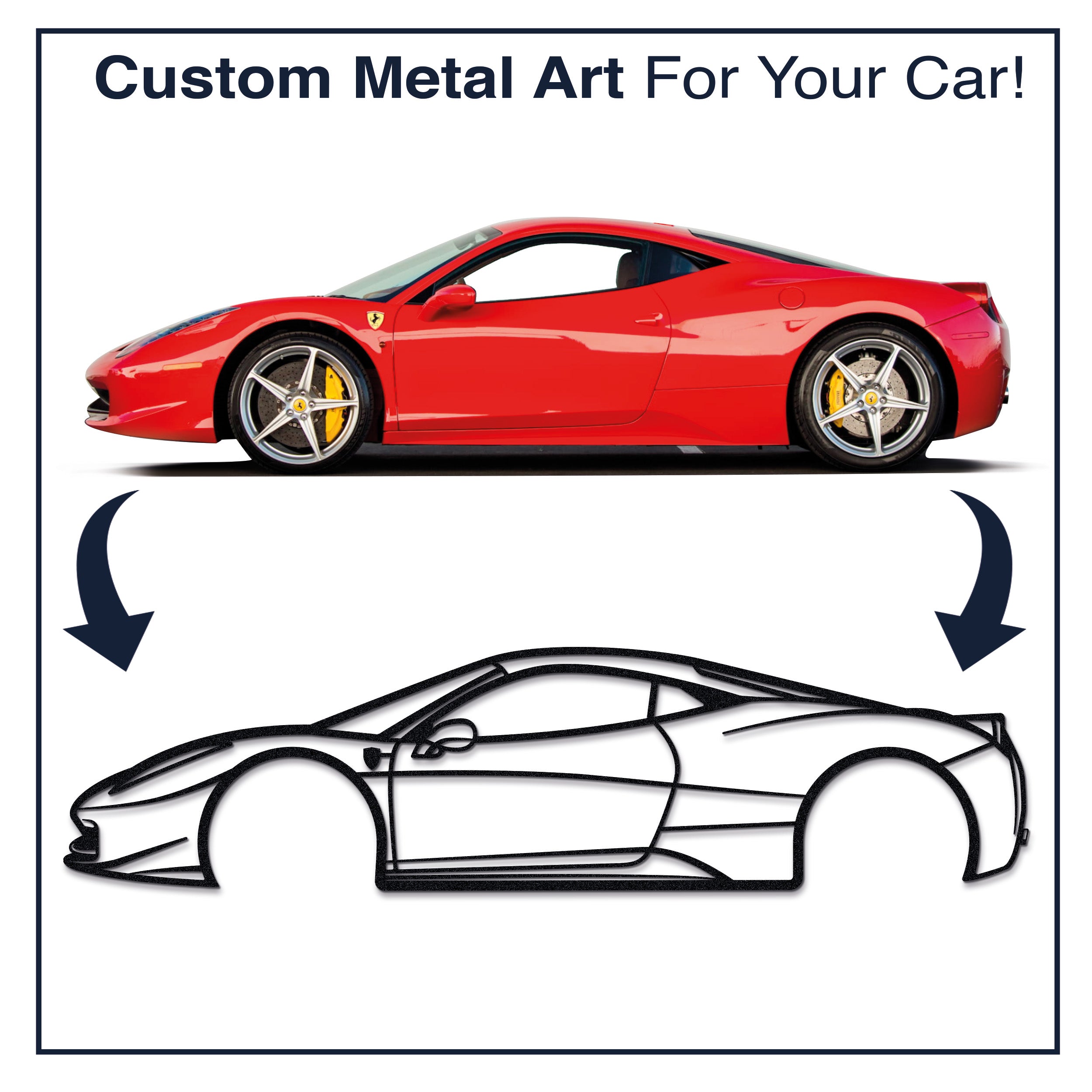 Your Personalized Car Side View Metal Wall Art - MT1382