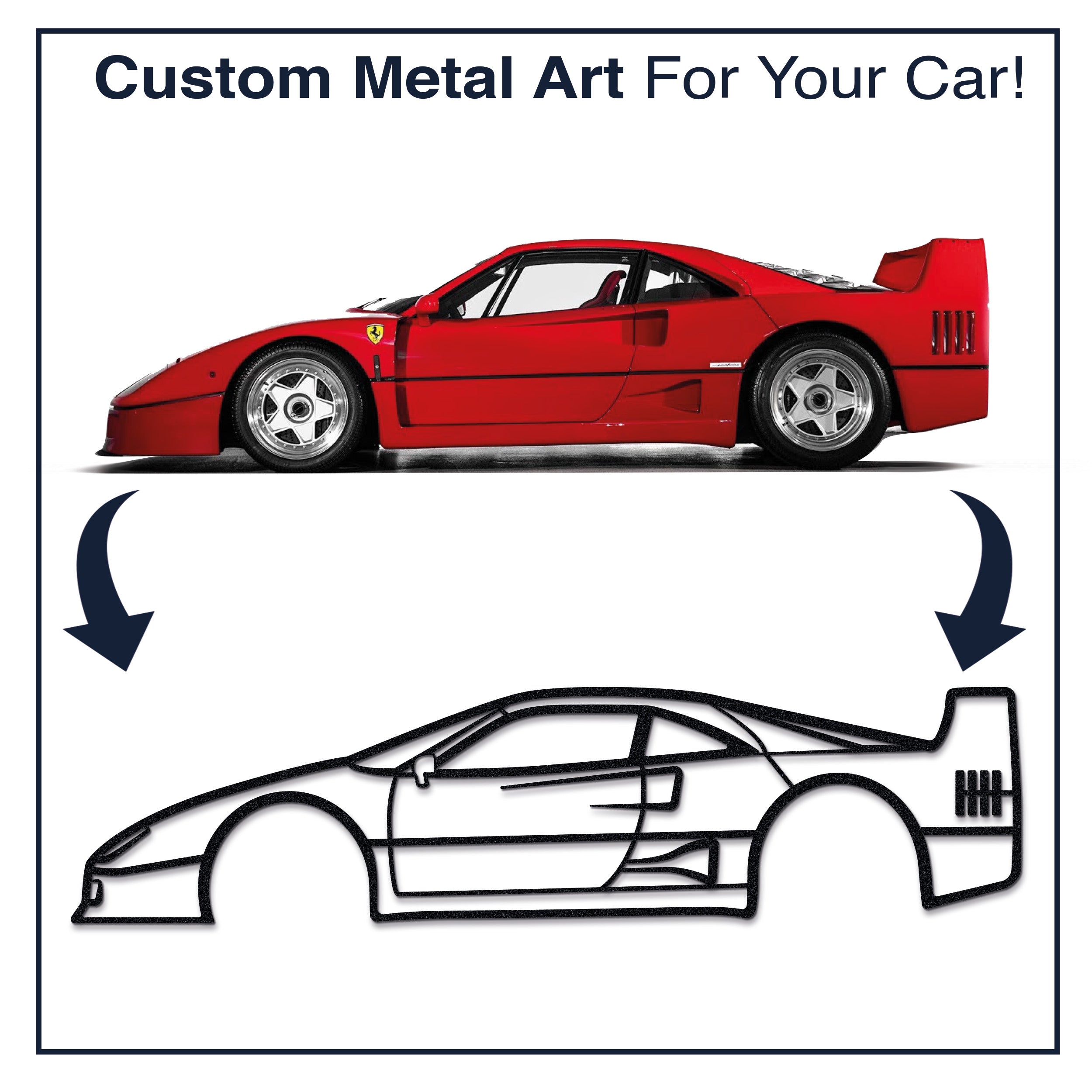 Your Personalized Car Side View Metal Wall Art - MT1382