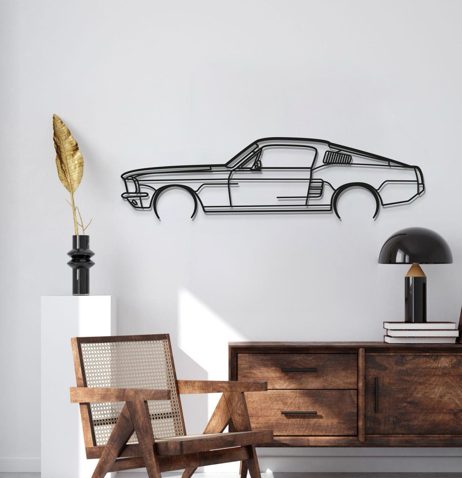 Mustang GT Fastback 390S Metal Car Wall Art - MT1057