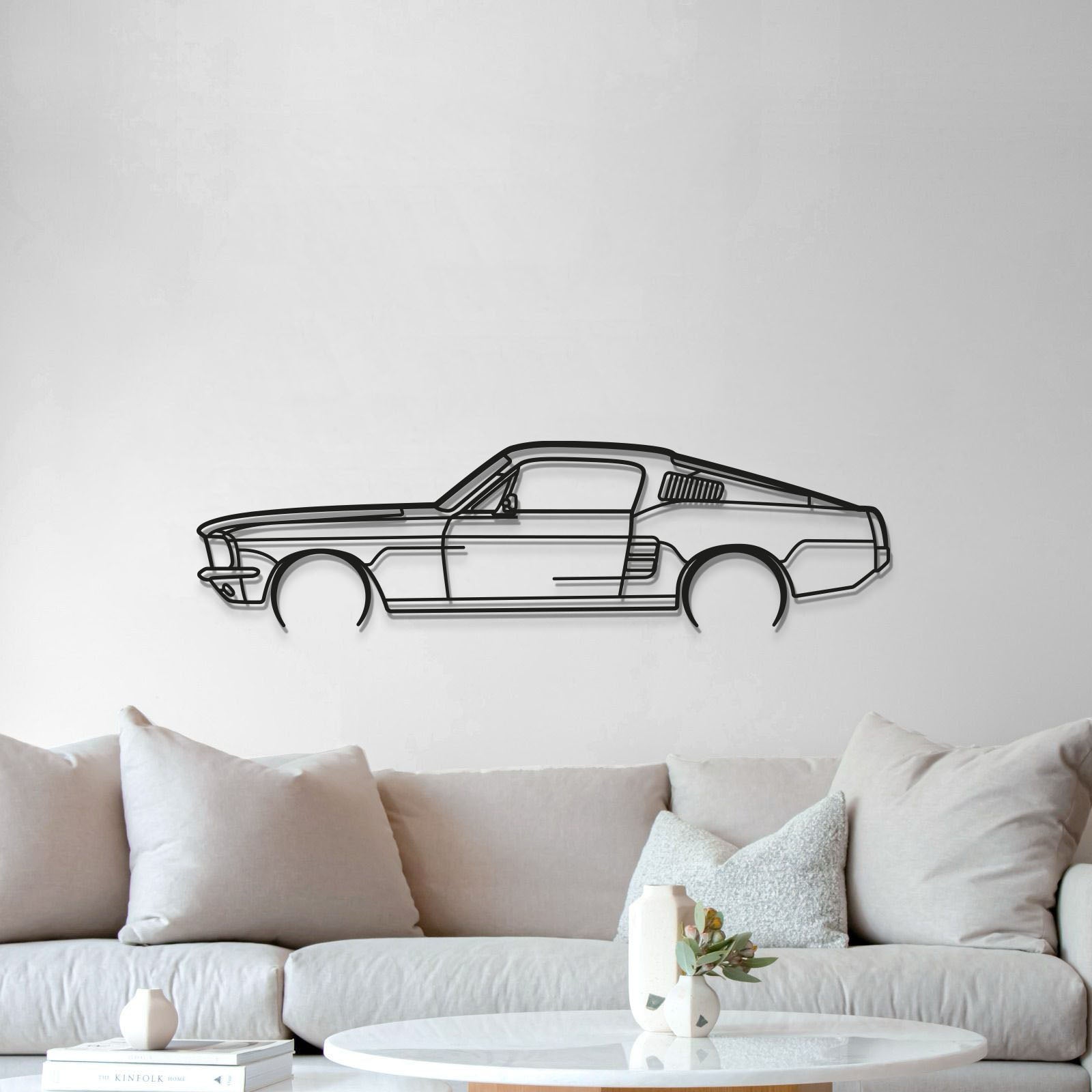 Mustang GT Fastback 390S Metal Car Wall Art - MT1057