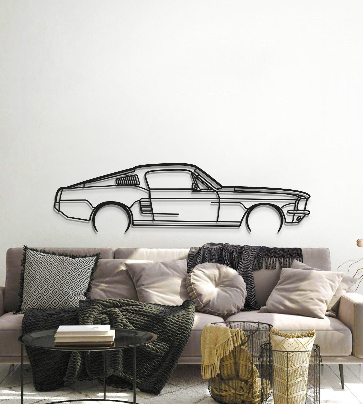 Mustang GT Fastback 390S Metal Car Wall Art - MT1057