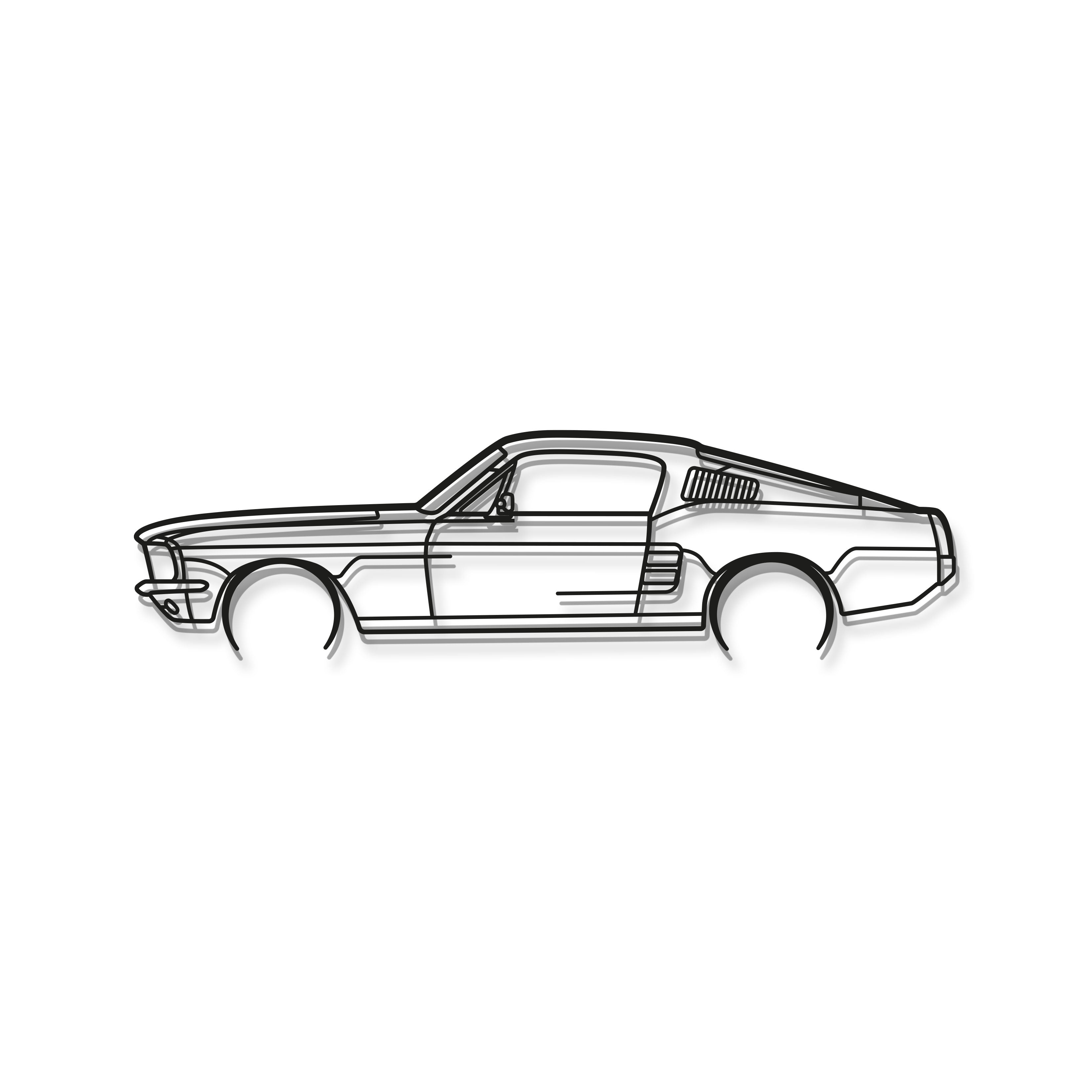 Mustang GT Fastback 390S Metal Car Wall Art - MT1057