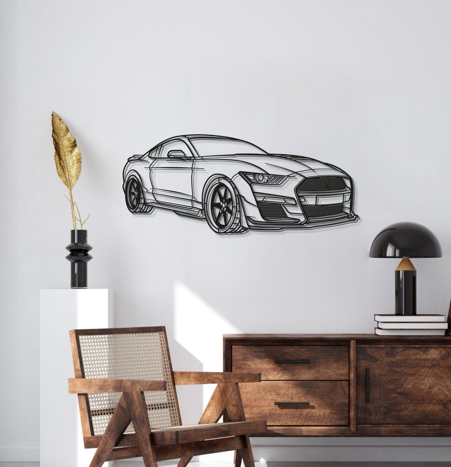 Mustang Shelby GT500 Perspective Metal Car Wall Art - MT0445