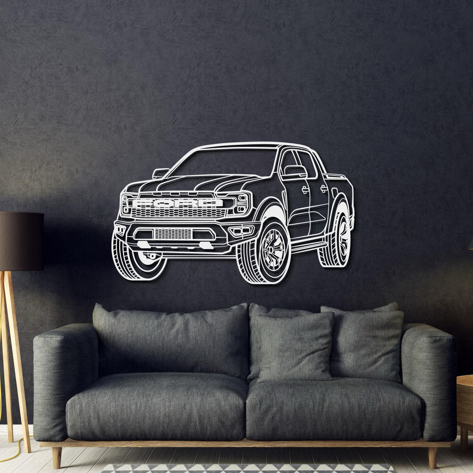 Raptor Perspective Metal Car Wall Art - MT0444