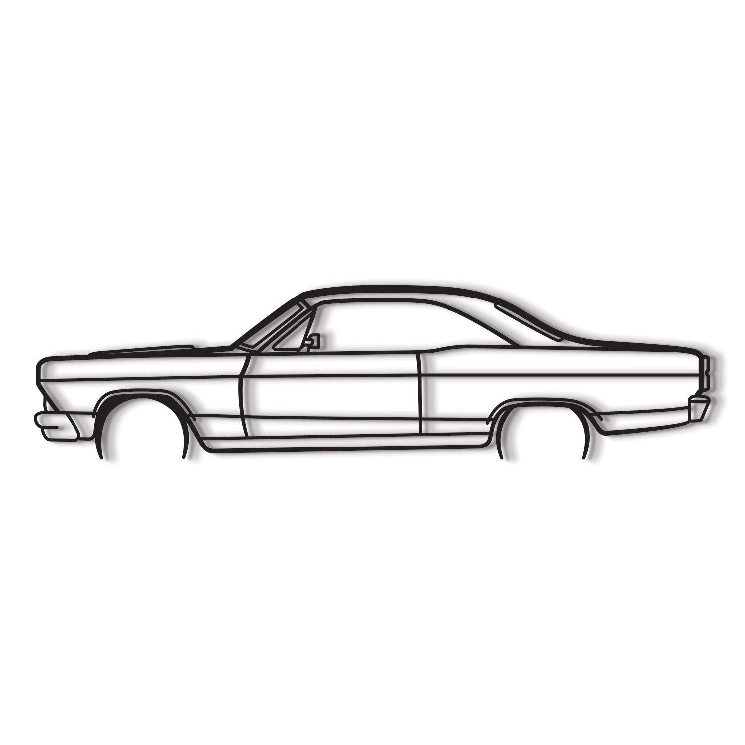 1966 Fairlane Detailed Metal Car Wall Art - MT0085