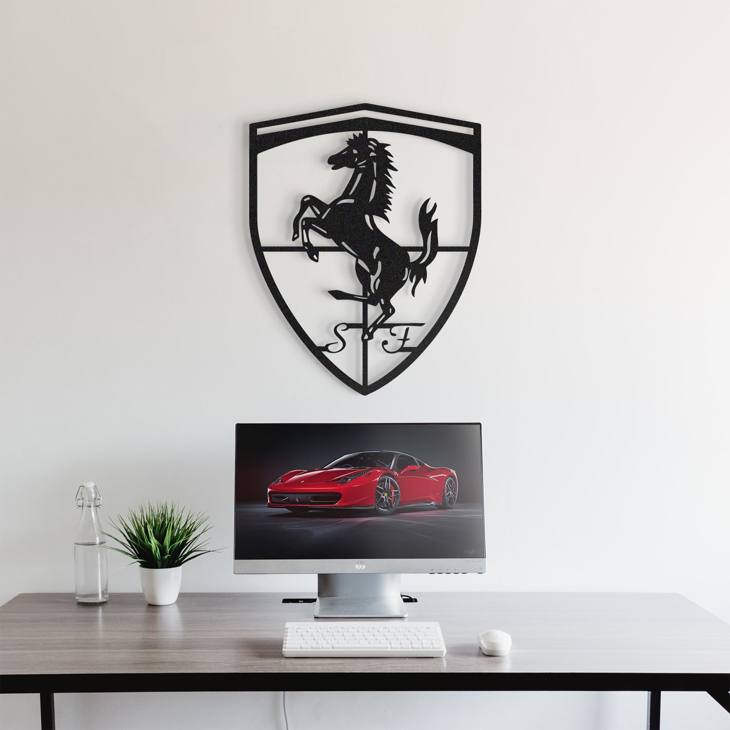 Metal Stickers FERRARI Niquel Adhesive Logo Pegatina Car Laptop  Personalised Computer Stickers Steel Silver Metallic Luxury Label -   Australia