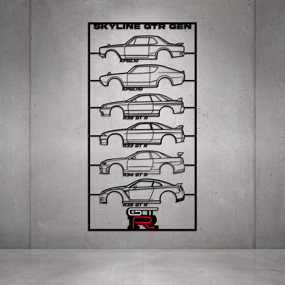 GTR Gen's Metal Neon Car Wall Art - MTN0275