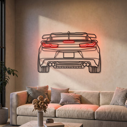 Camaro Back View Metal Neon Car Wall Art - MTN0073