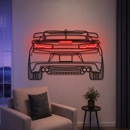 Camaro Back View Metal Neon Car Wall Art - MTN0073