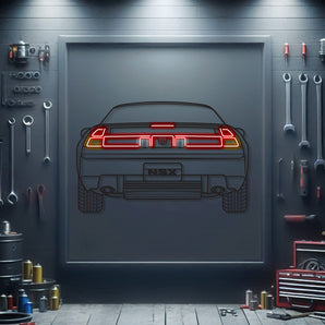 Honda NSX back view metal neon car wall art – laser‑cut steel décor for exotic sports car fans