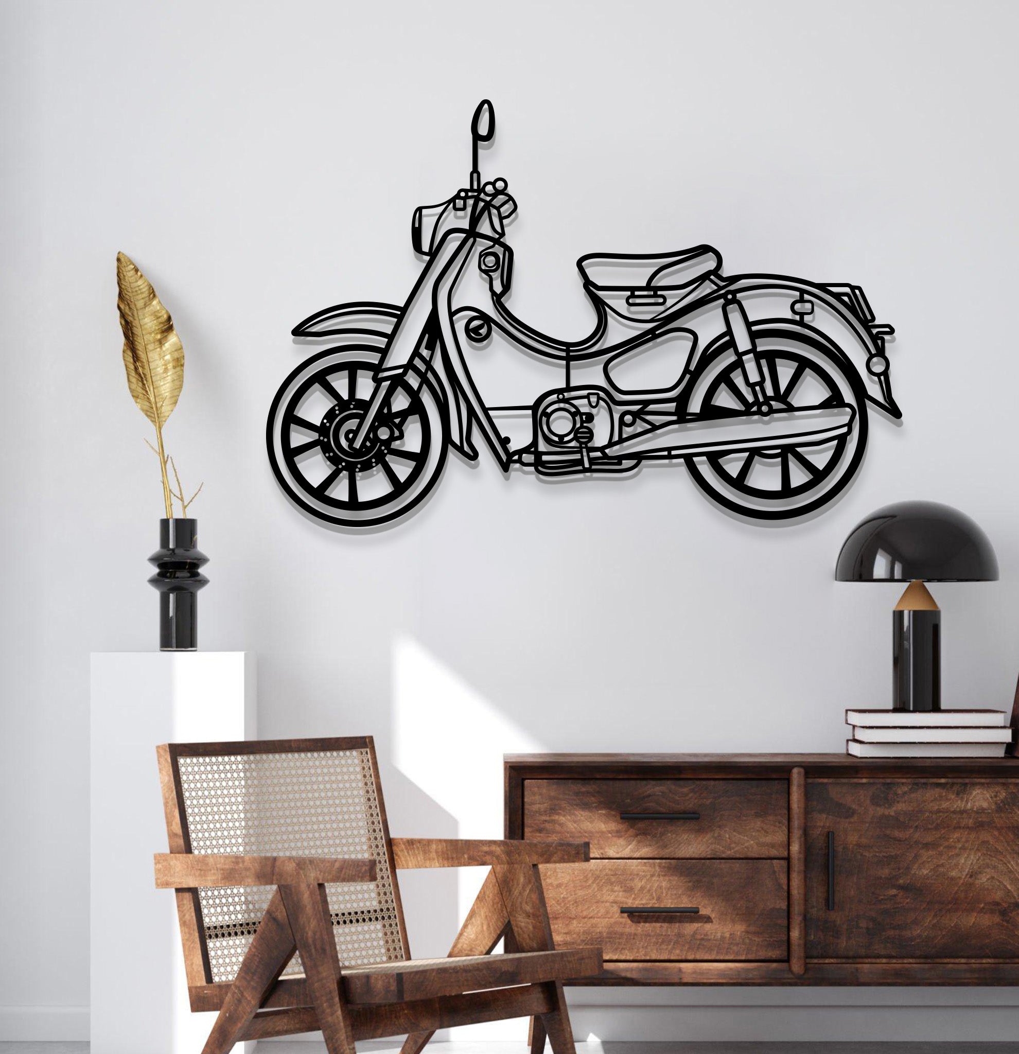 Super Cub Metal Motorcycle Wall Art - MT1399