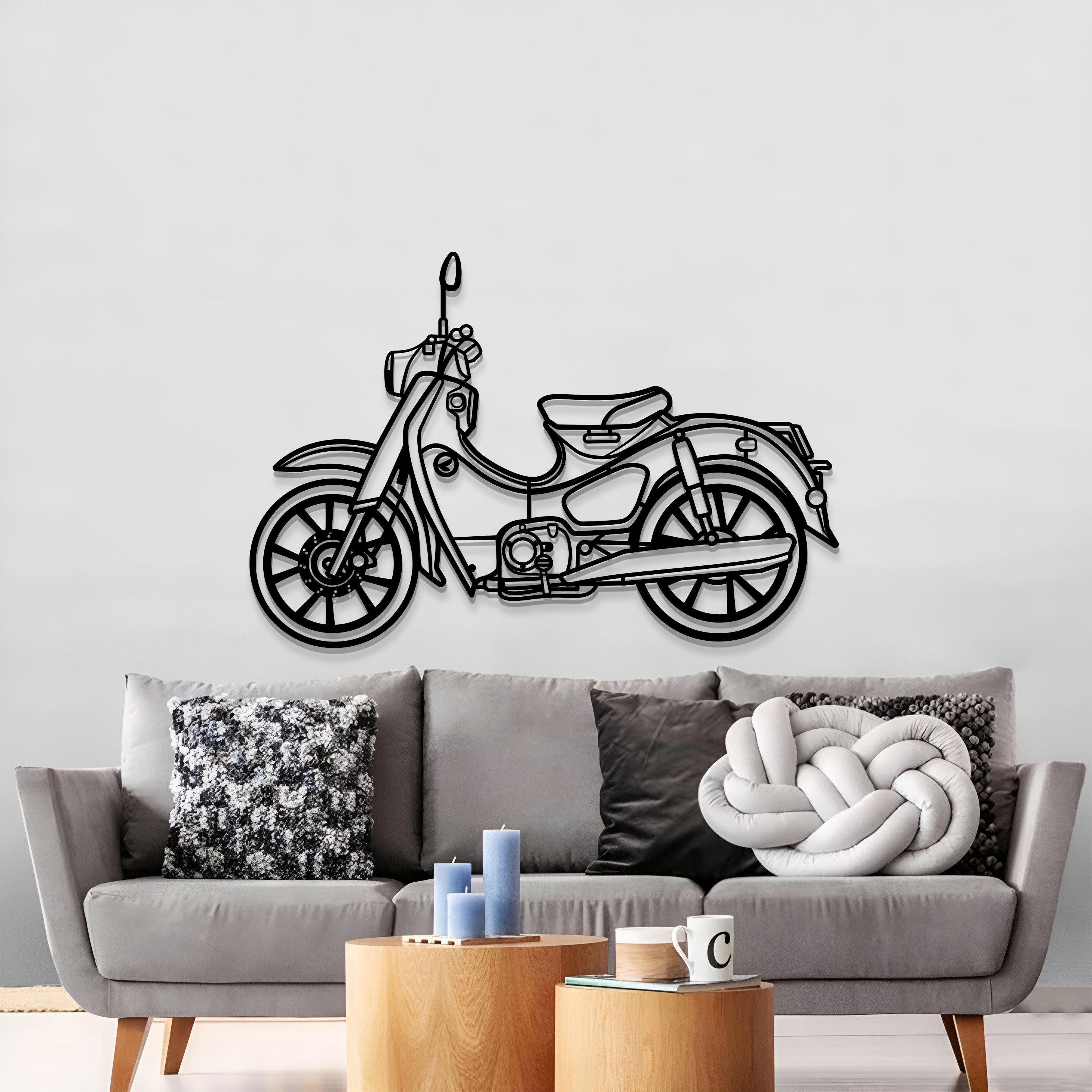 Super Cub Metal Motorcycle Wall Art - MT1399