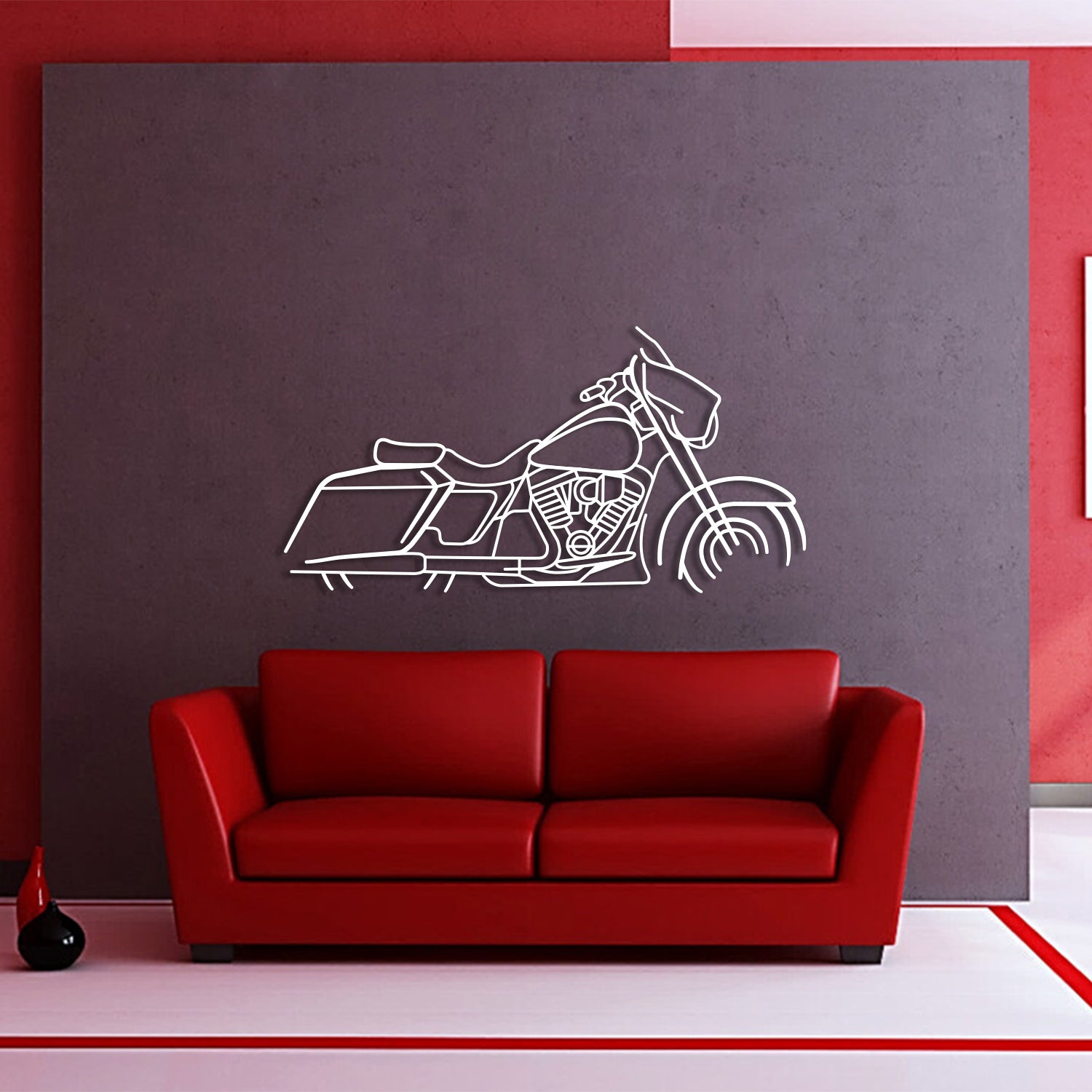 Harley Davidson Street Glide 1 Metal Motorcycle  Silhouette Wall Art - MT1094