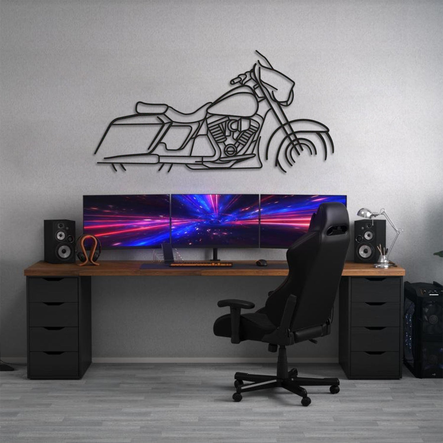 Harley Davidson Street Glide 1 Metal Motorcycle  Silhouette Wall Art - MT1094