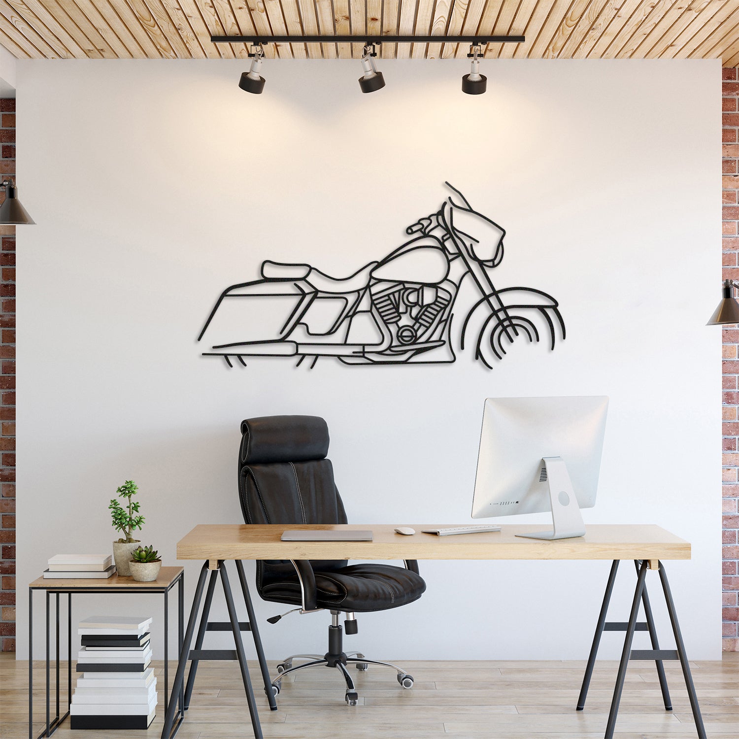 Harley Davidson Street Glide 1 Metal Motorcycle  Silhouette Wall Art - MT1094