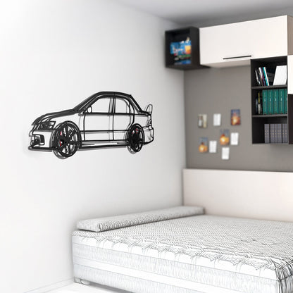 2006 Lancer Evo Metal Wall Art – JDM Steel with Spinning Wheels-KAFMEKA003