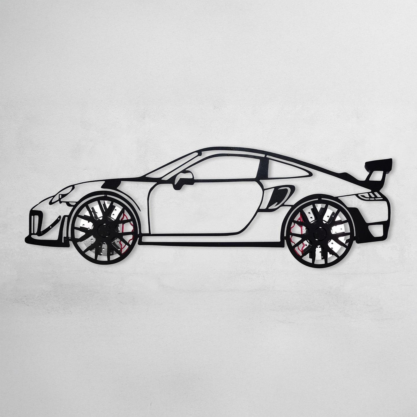 2019 911 GT2 RS Wall Art – Steel Cut with Spinning Wheels-KAFMEKA006