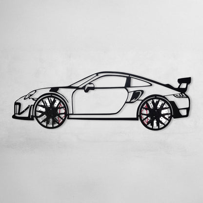 2019 911 GT2 RS Wall Art – Steel Cut with Spinning Wheels-KAFMEKA006