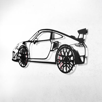 2019 911 GT2 RS Wall Art – Steel Cut with Spinning Wheels-KAFMEKA006