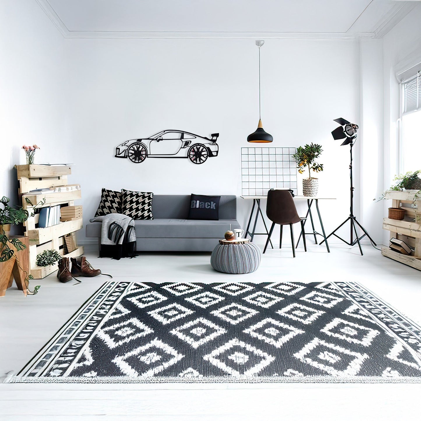2019 911 GT2 RS Wall Art – Steel Cut with Spinning Wheels-KAFMEKA006