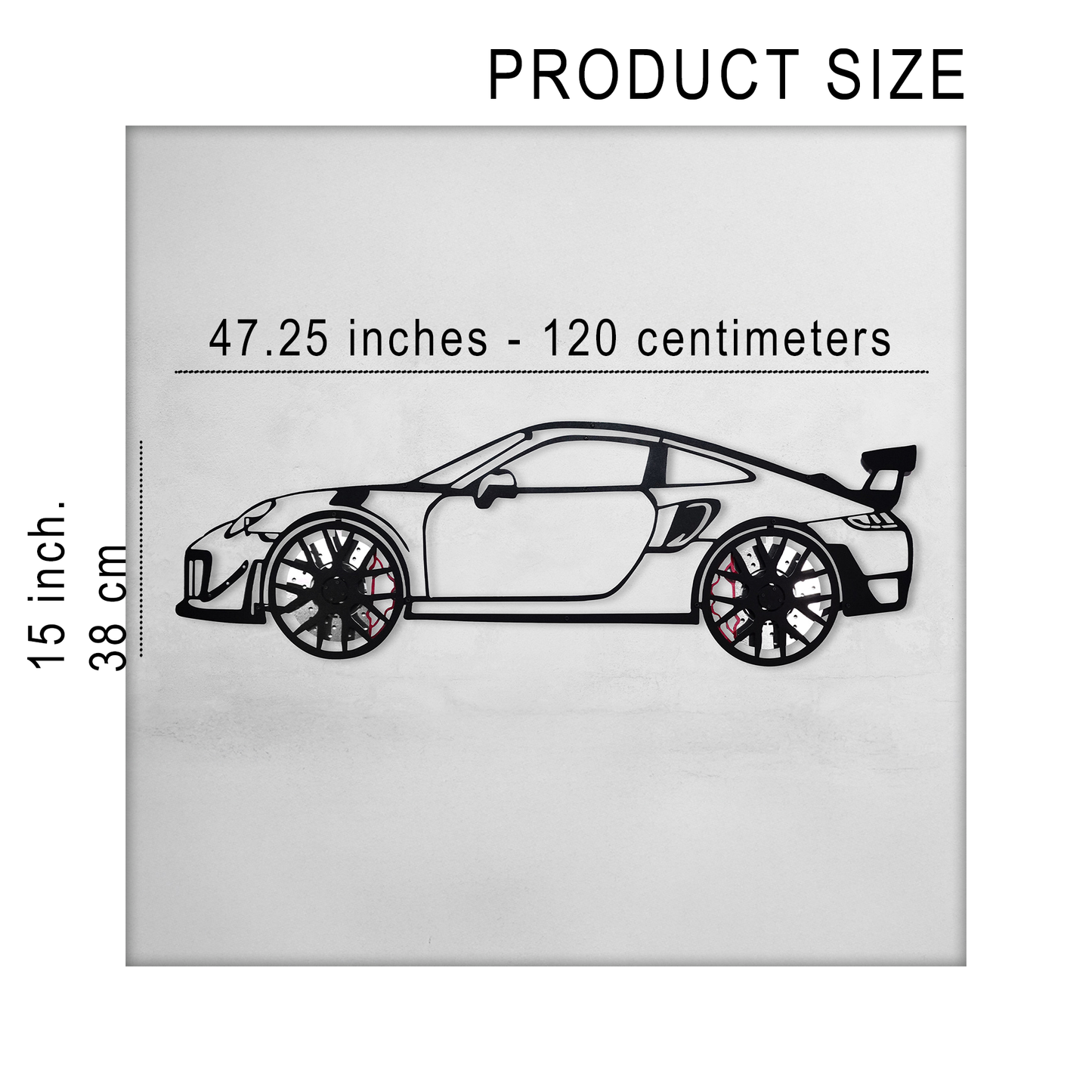 2019 911 GT2 RS Wall Art – Steel Cut with Spinning Wheels-KAFMEKA006