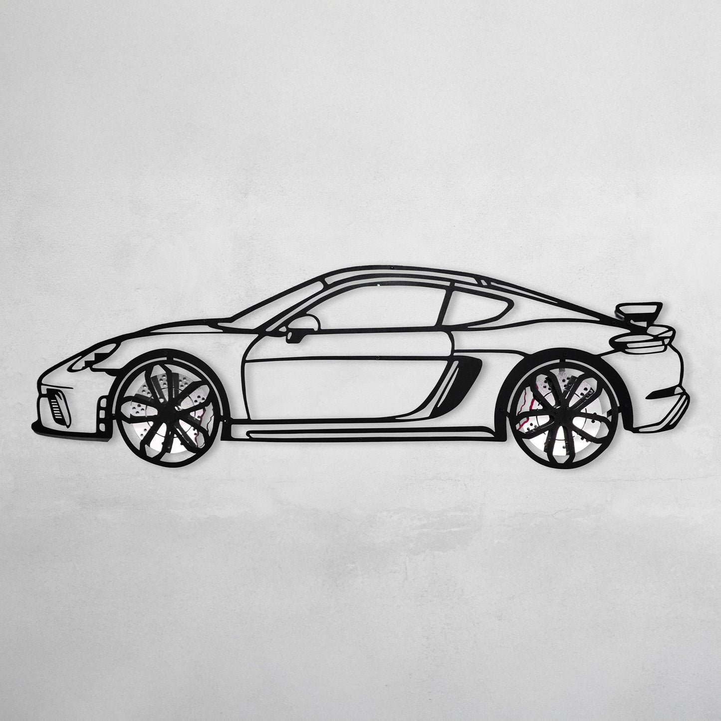 2020 Cayman GT4 Wall Art – Steel Silhouette with Spinning Wheels-KAFMEKA007
