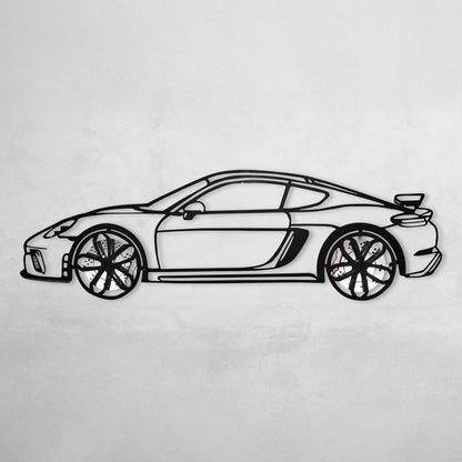 2020 Cayman GT4 Wall Art – Steel Silhouette with Spinning Wheels-KAFMEKA007