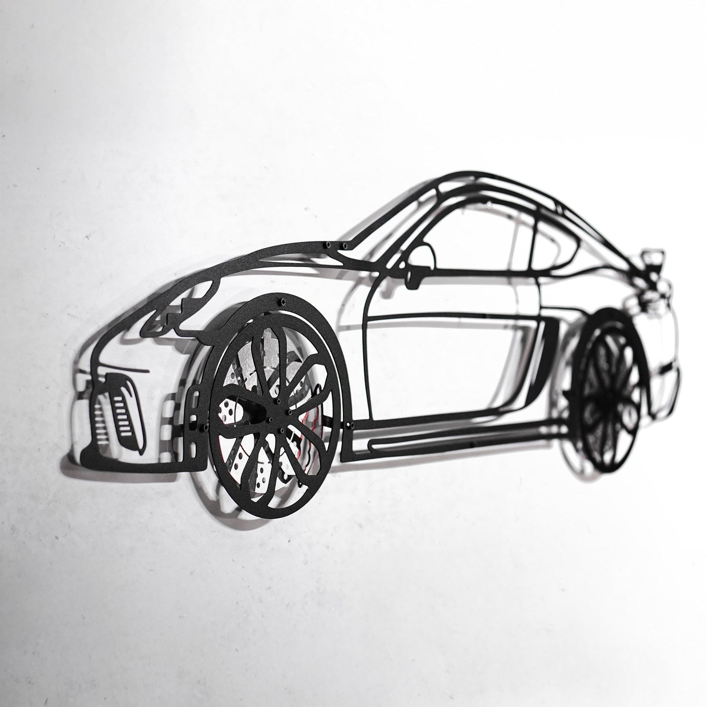 2020 Cayman GT4 Wall Art – Steel Silhouette with Spinning Wheels-KAFMEKA007