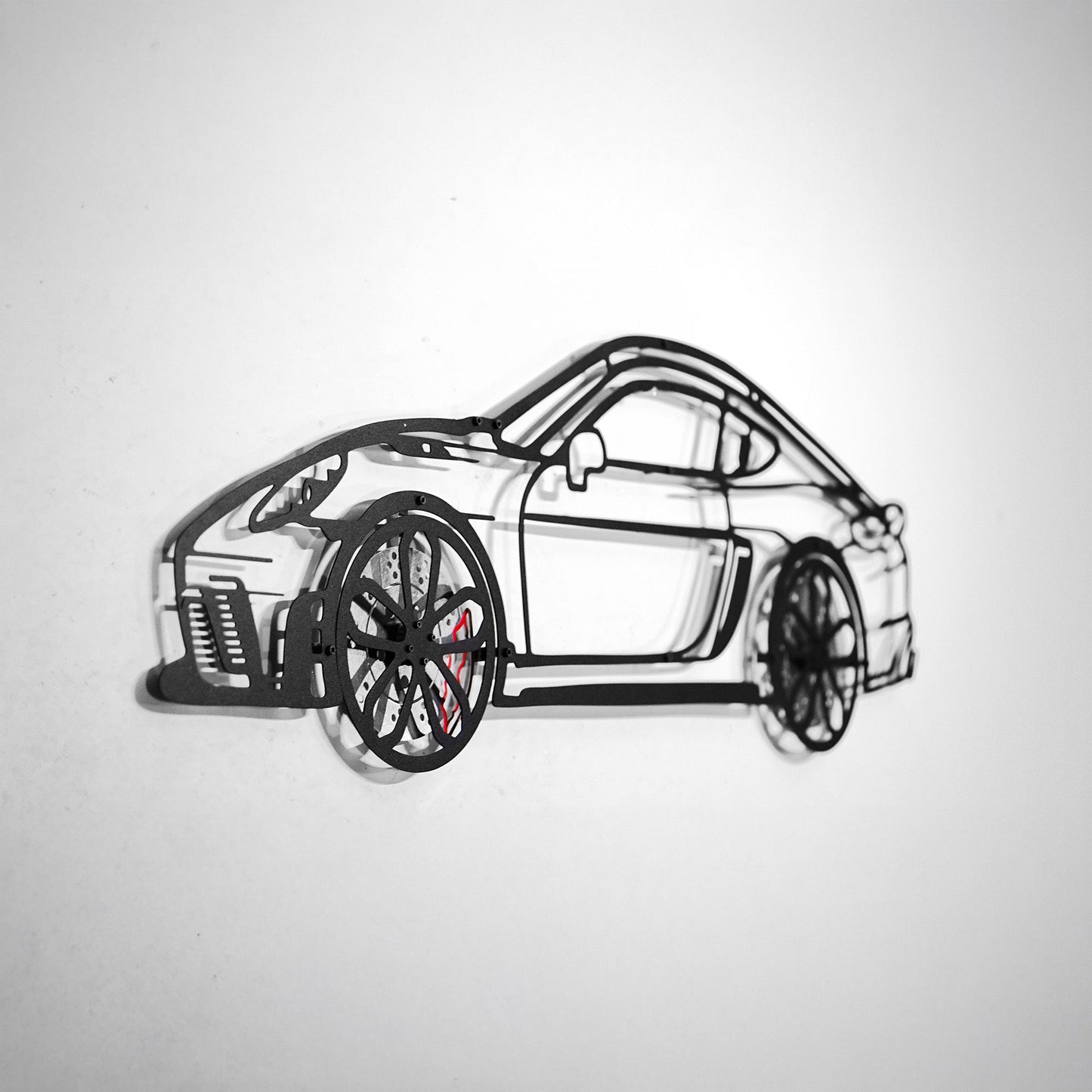 2022 Cayman 718 GT4 Wall Art – Steel Cut with Spinning Wheels-KAFMEKA008