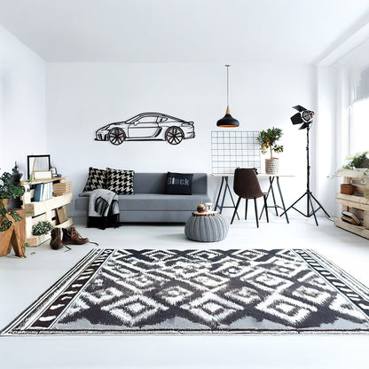 2022 Cayman 718 GT4 Wall Art – Steel Cut with Spinning Wheels-KAFMEKA008