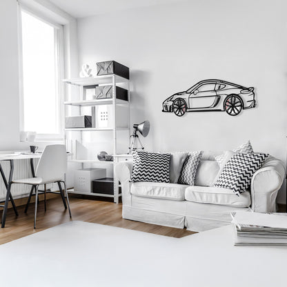 2022 Cayman 718 GT4 Wall Art – Steel Cut with Spinning Wheels-KAFMEKA008