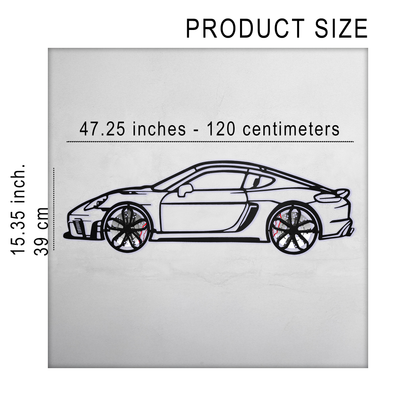2022 Cayman 718 GT4 Wall Art – Steel Cut with Spinning Wheels-KAFMEKA008