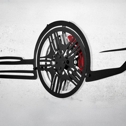 2022 Panamera 4S Wall Art – Steel Silhouette with Spinning Wheels-KAFMEKA009