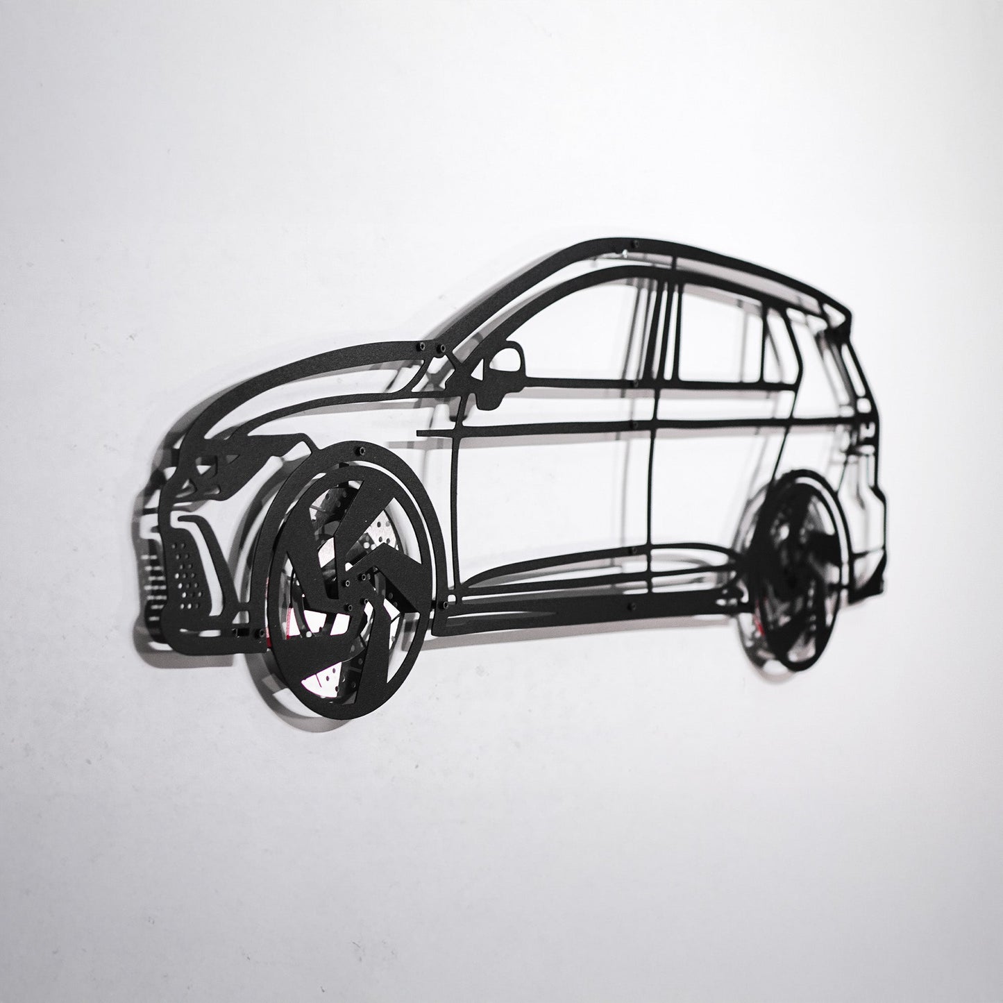2022 Golf GTI Wall Art – Steel Silhouette with Spinning Wheels-KAFMEKA010