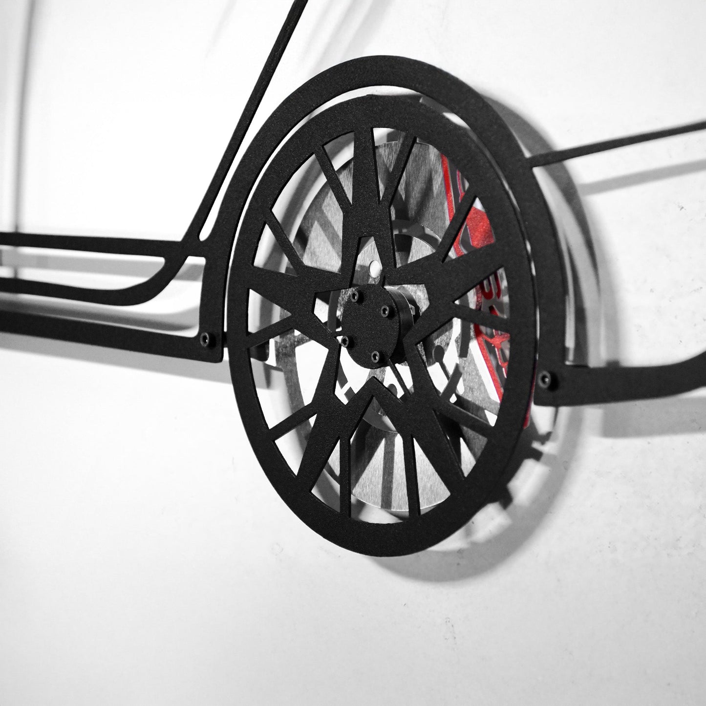 S4 Wall Art – Steel Silhouette with Spinning Wheels -KAFMEKA011