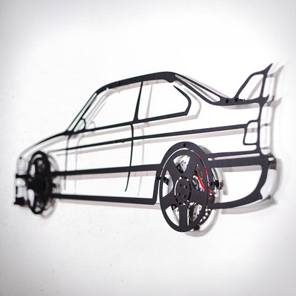 E36 M3 Wall Art – Classic Steel Silhouette with Spinning Wheels-KAFMEKA015