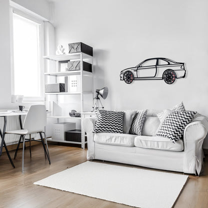 E46 M3 Wall Art – Steel Silhouette with Spinning Wheels-KAFMEKA016
