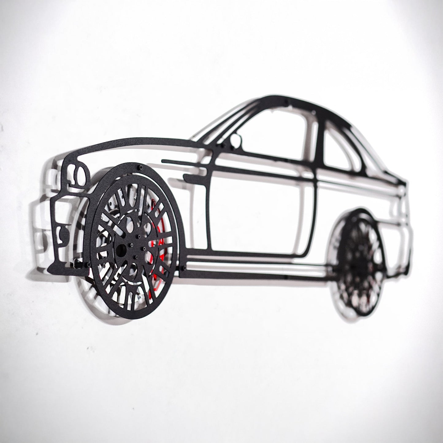 E46 M3 Wall Art – Steel Silhouette with Spinning Wheels-KAFMEKA016