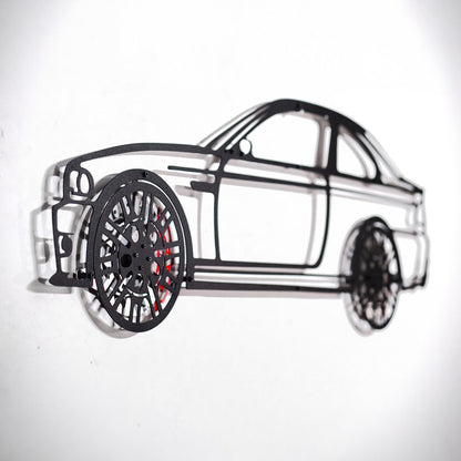 E46 M3 Wall Art – Steel Silhouette with Spinning Wheels-KAFMEKA016