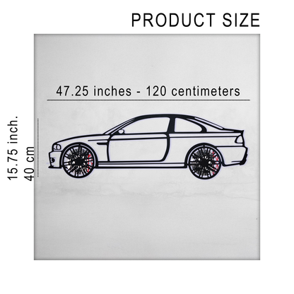 E46 M3 Wall Art – Steel Silhouette with Spinning Wheels-KAFMEKA016