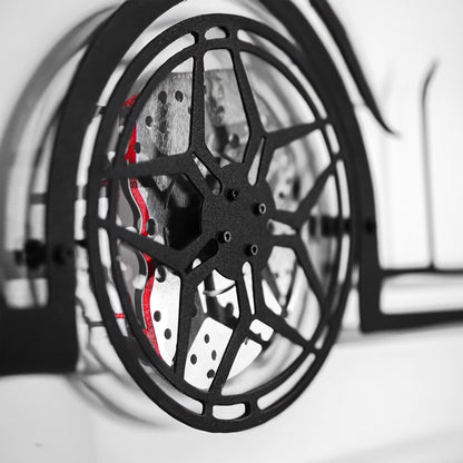 M3 F80 Wandkunst – F80 Stahlsilhouette mit sich drehenden Rädern-KAFMEKA017