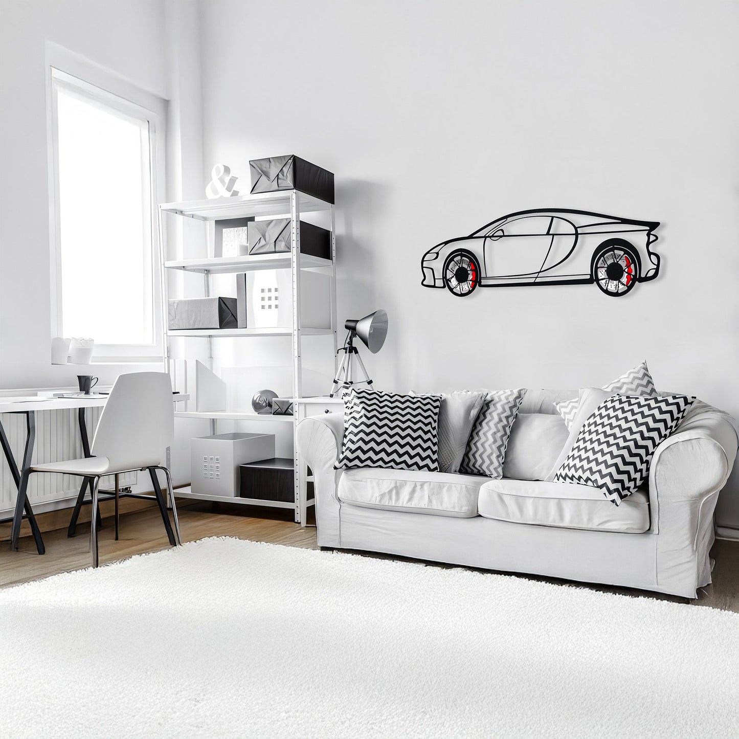 Chiron Wall Art – Luxury Steel Silhouette with Spinning Wheels-KAFMEKA018