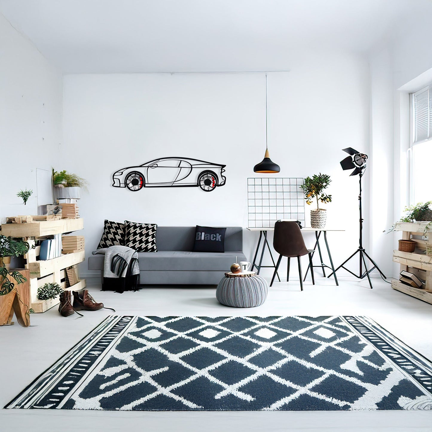Chiron Wall Art – Luxury Steel Silhouette with Spinning Wheels-KAFMEKA018
