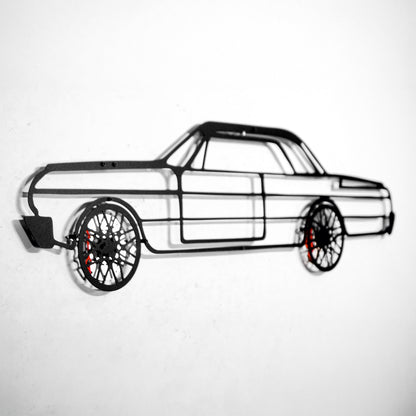 Impala Wandkunst – Klassische Stahlsilhouette mit drehenden Rädern-KAFMEKA019