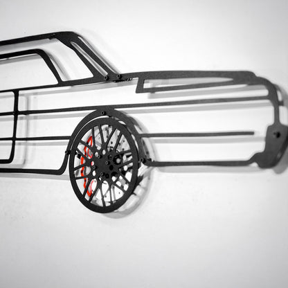 Impala Wandkunst – Klassische Stahlsilhouette mit drehenden Rädern-KAFMEKA019