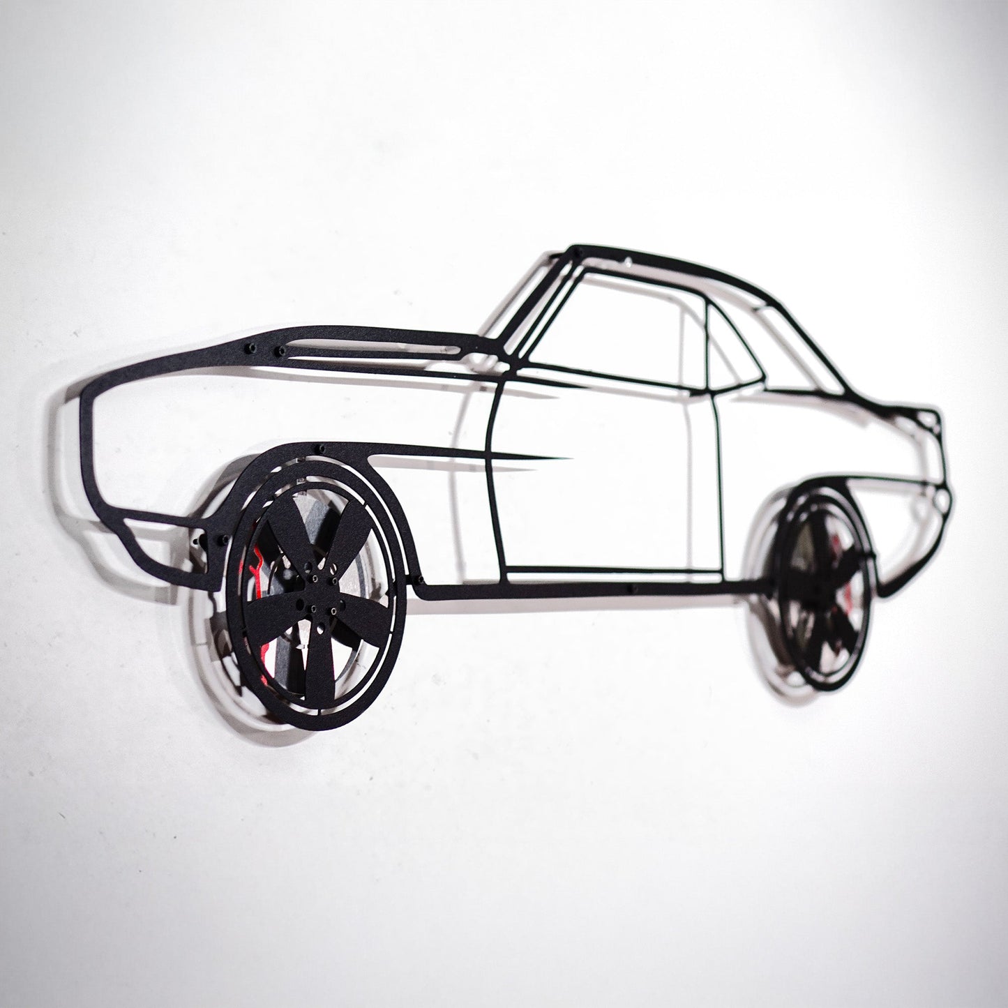1969 Camaro Wall Art – Classic Steel Silhouette with Spinning Wheels-KAFMEKA021