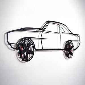 1969 Camaro Wall Art – Classic Steel Silhouette with Spinning Wheels-KAFMEKA021