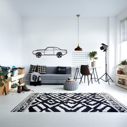 1969 Camaro Wall Art – Classic Steel Silhouette with Spinning Wheels-KAFMEKA021