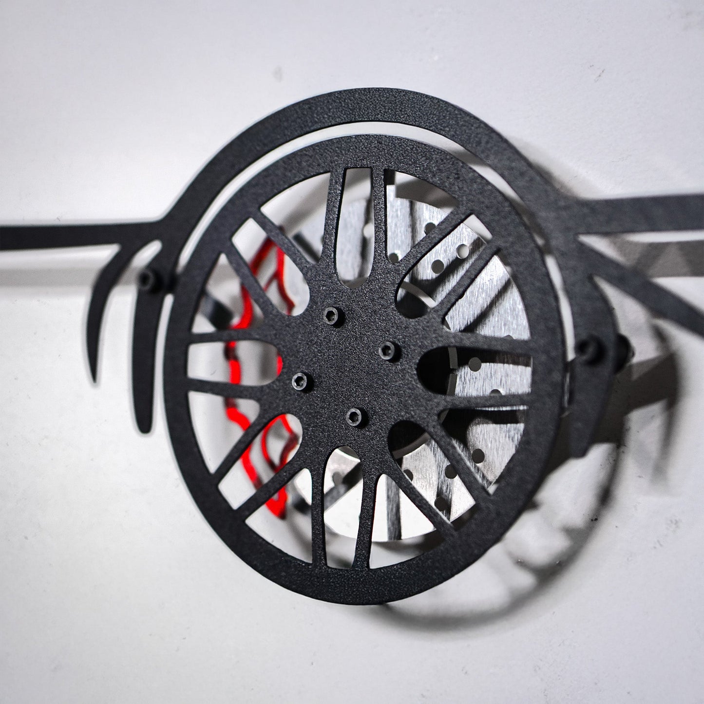 1964 Impala Wall Art – Classic Steel Silhouette with Spinning Wheels-KAFMEKA022